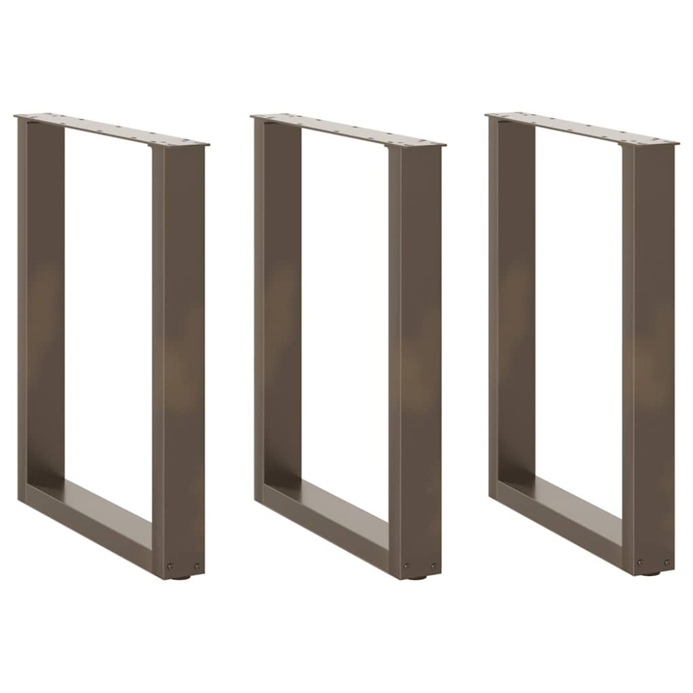 vidaXL Picioare de masă în formă de U, 3 buc., oțel natural, 70x(72-73) cm