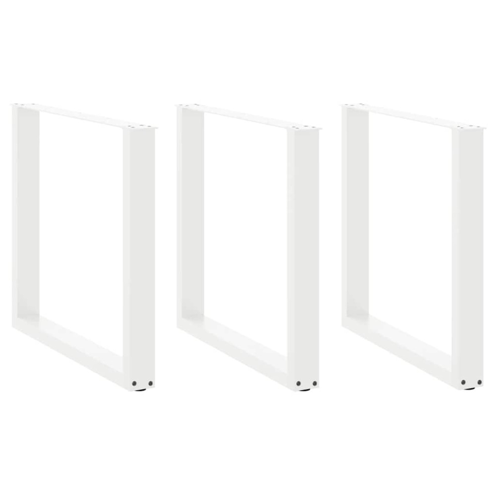 vidaXL Picioare de masă în formă de U, 3 buc., alb, 80x(72-73) cm, oțel