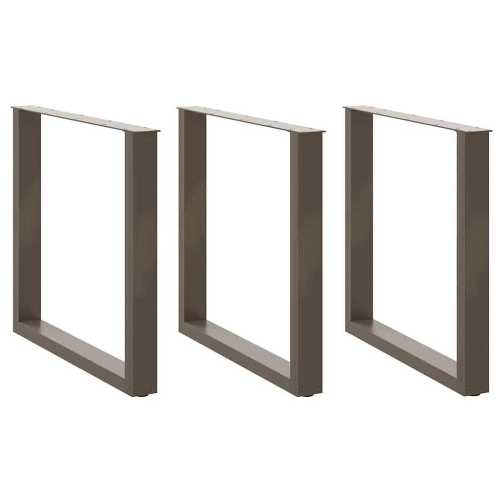 vidaXL Picioare de masă în formă de U, 3 buc., oțel natural, 80x(72-73) cm