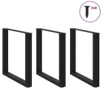 vidaXL Picioare de masă în formă de U, 3 buc., negru, 90x(72-73) cm, oțel vidaXL Picioare de masă în formă de U, 3 buc., negru, 90x(72-73) cm, oțel