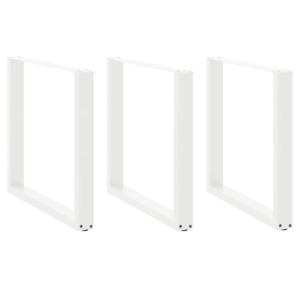 vidaXL Picioare de masă în formă de U, 3 buc., alb, 90x(72-73) cm, oțel