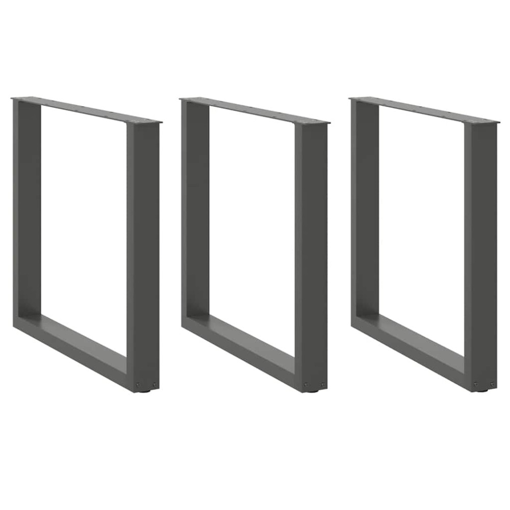 vidaXL Picioare de masă în formă de U, 3 buc., antracit, 90x(72-73) cm, oțel