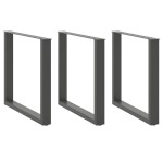 vidaXL Picioare de masă în formă de U, 3 buc., antracit, 90x(72-73) cm, oțel vidaXL Picioare de masă în formă de U, 3 buc., antracit, 90x(72-73) cm, oțel
