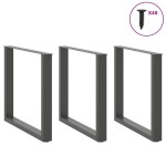 vidaXL Picioare de masă în formă de U, 3 buc., antracit, 90x(72-73) cm, oțel vidaXL Picioare de masă în formă de U, 3 buc., antracit, 90x(72-73) cm, oțel