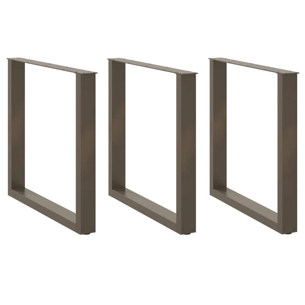 vidaXL Picioare de masă în formă de U, 3 buc., oțel natural, 90x(72-73) cm