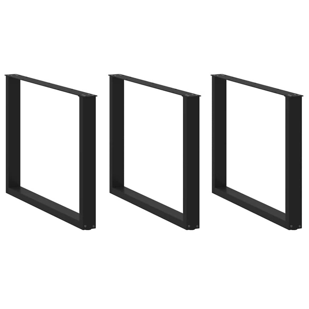 vidaXL Picioare de masă în formă de U, 3 buc., negru, 100x(72-73) cm, oțel