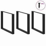 vidaXL Picioare de masă în formă de U, 3 buc., negru, 100x(72-73) cm, oțel vidaXL Picioare de masă în formă de U, 3 buc., negru, 100x(72-73) cm, oțel