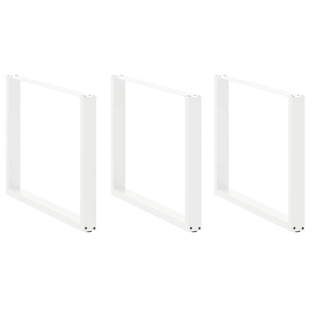 vidaXL Picioare de masă în formă de U, 3 buc., alb, 100 x (72-73) cm, oțel
