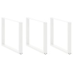 vidaXL Picioare de masă în formă de U, 3 buc., alb, 100 x (72-73) cm, oțel