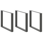 vidaXL Picioare de masă în formă de U, 3 buc., antracit, 100x(72-73) cm, oțel vidaXL Picioare de masă în formă de U, 3 buc., antracit, 100x(72-73) cm, oțel