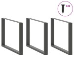 vidaXL Picioare de masă în formă de U, 3 buc., antracit, 100x(72-73) cm, oțel vidaXL Picioare de masă în formă de U, 3 buc., antracit, 100x(72-73) cm, oțel
