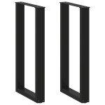 vidaXL Picioare de masă de bar în formă de U, 2 buc., negru, 40x(90-91) cm, oțel