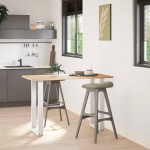 vidaXL Picioare de masă de bar în formă de U, 2 buc., alb, 40x(90-91) cm, oțel