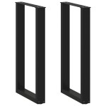 vidaXL Picioare de masă de bar în formă de U, 2 buc., negru, 50x(90-91) cm, oțel