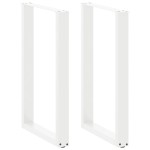 vidaXL Picioare de masă de bar în formă de U, 2 buc., alb, 60x(90-91) cm, oțel