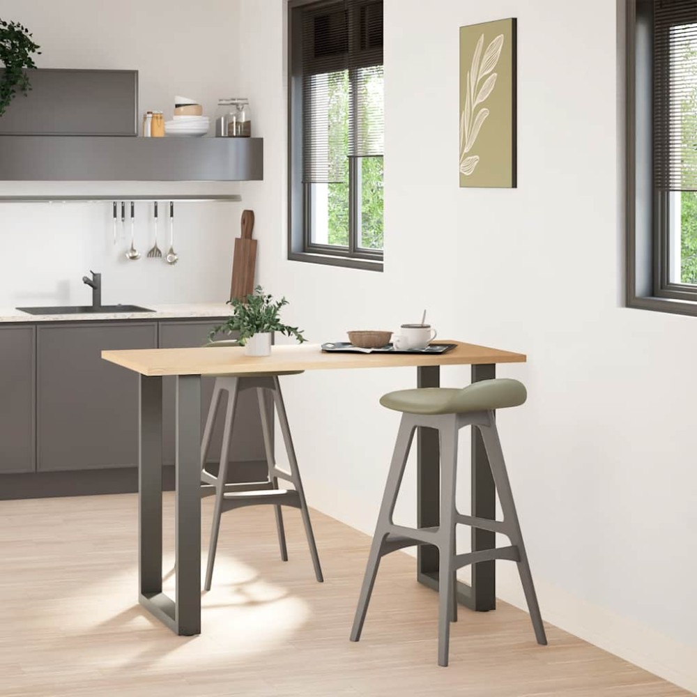 vidaXL Picioare de masă de bar în formă de U, 2 buc., antracit, 60x(90-91) cm, oțel