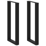 vidaXL Picioare de masă de bar în formă de U, 2 buc., negru, 40x(100-101) cm, oțel