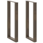 vidaXL Picioare de masă de bar în formă de U, 2 buc., oțel natural, 40 x (100-101) cm