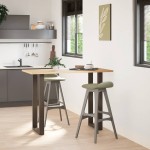 vidaXL Picioare de masă de bar în formă de U, 2 buc., oțel natural, 50x(100-101) cm