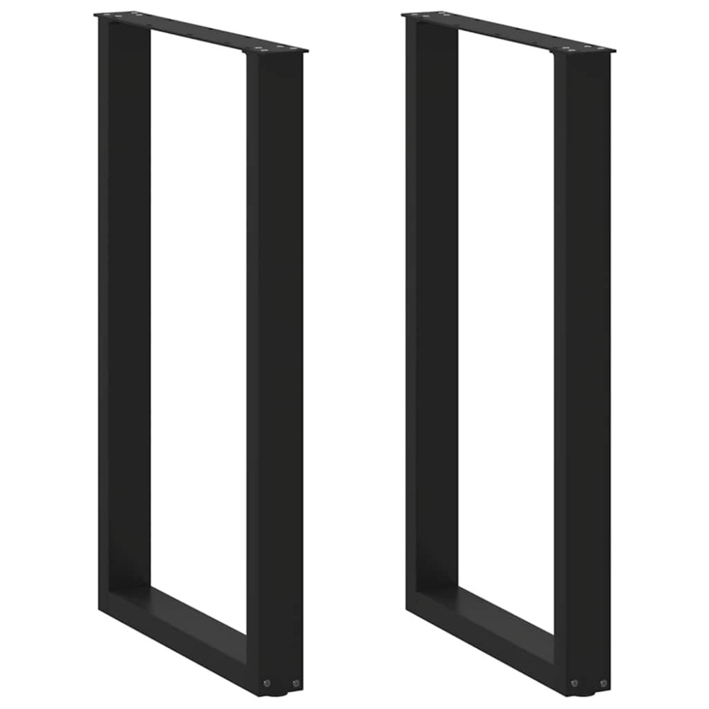 vidaXL Picioare de masă de bar în formă de U, 2 buc., negru, 60 x (100-101) cm, oțel