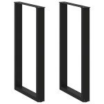 vidaXL Picioare de masă de bar în formă de U, 2 buc., negru, 60 x (100-101) cm, oțel