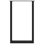 vidaXL Picioare de masă de bar în formă de U, 2 buc., negru, 60 x (100-101) cm, oțel
