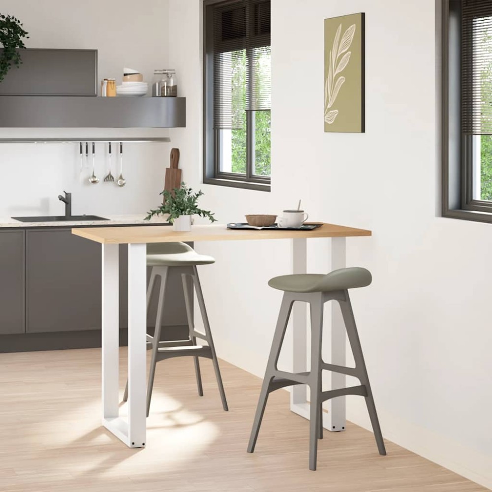 vidaXL Picioare de masă de bar în formă de U, 2 buc., alb, 60 x (100-101) cm, oțel