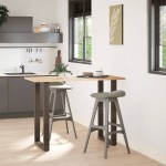 vidaXL Picioare de masă de bar în formă de U, 2 buc., oțel natural, 60 x (100-101) cm