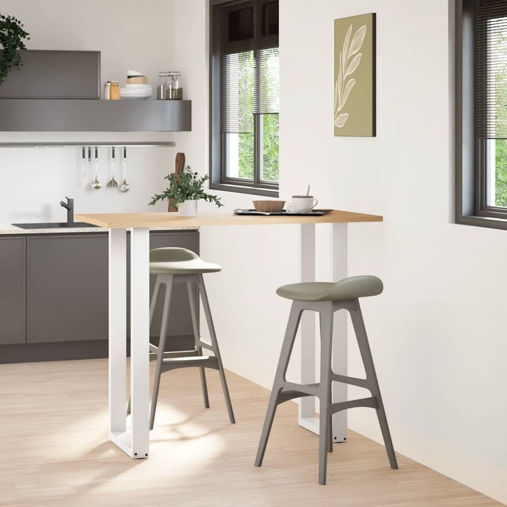 vidaXL Picioare de masă de bar în formă de U, 2 buc., alb, 40x(110-111) cm, oțel