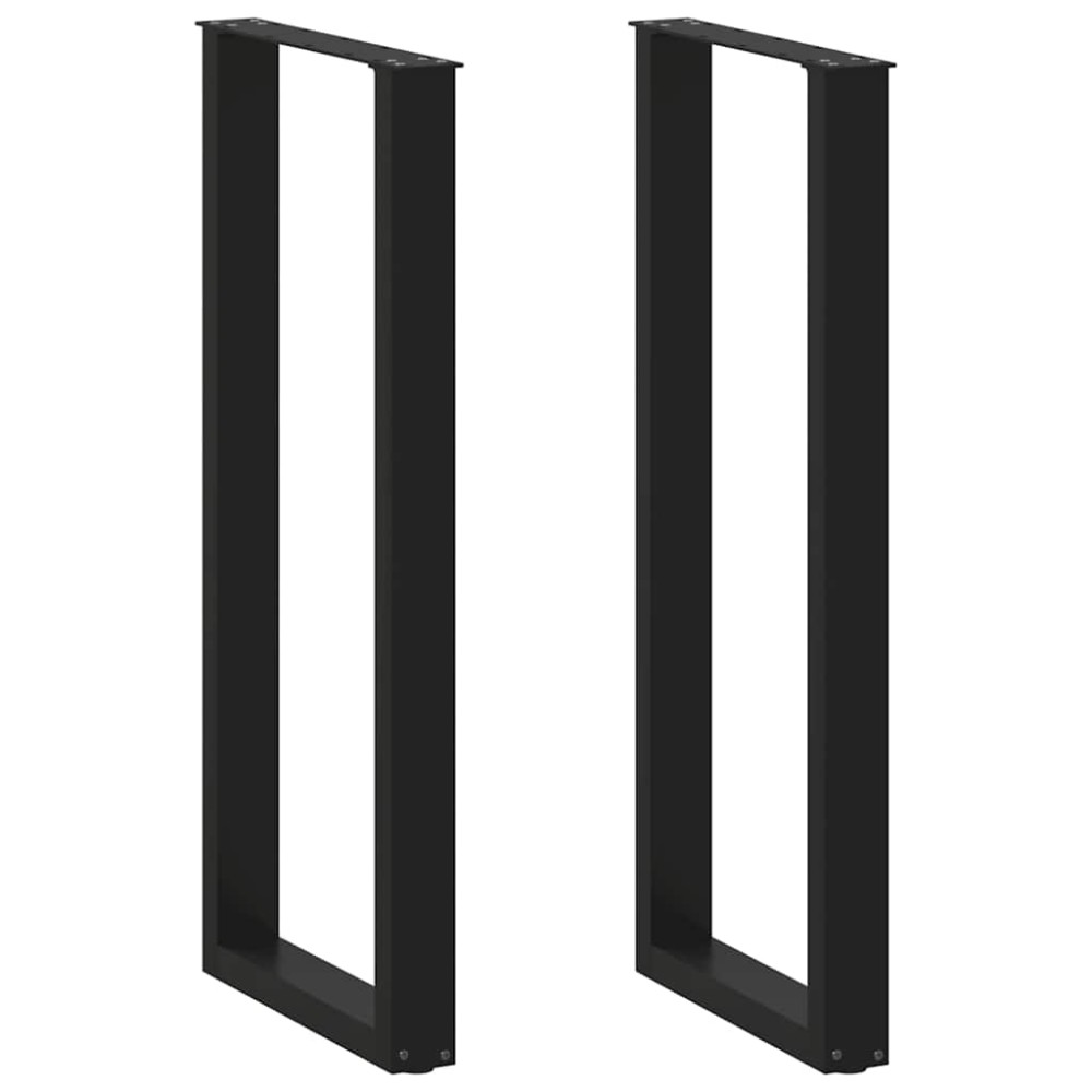 vidaXL Picioare de masă de bar în formă de U, 2 buc., negru, 50x(110-111) cm, oțel