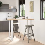 vidaXL Picioare de masă de bar în formă de U, 2 buc., alb, 60 x (110-111) cm, oțel