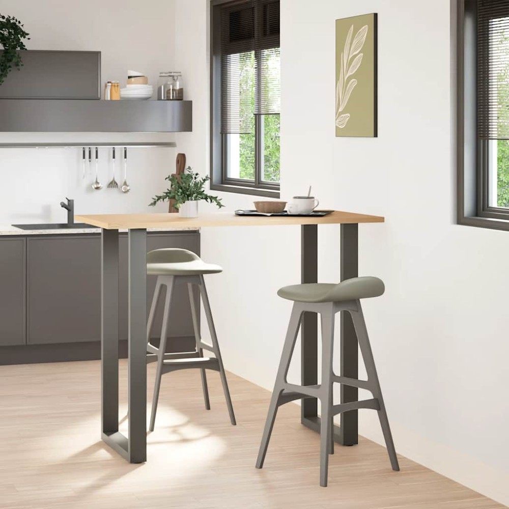 vidaXL Picioare de masă de bar în formă de U, 2 buc., antracit, 60x(110-111) cm, oțel