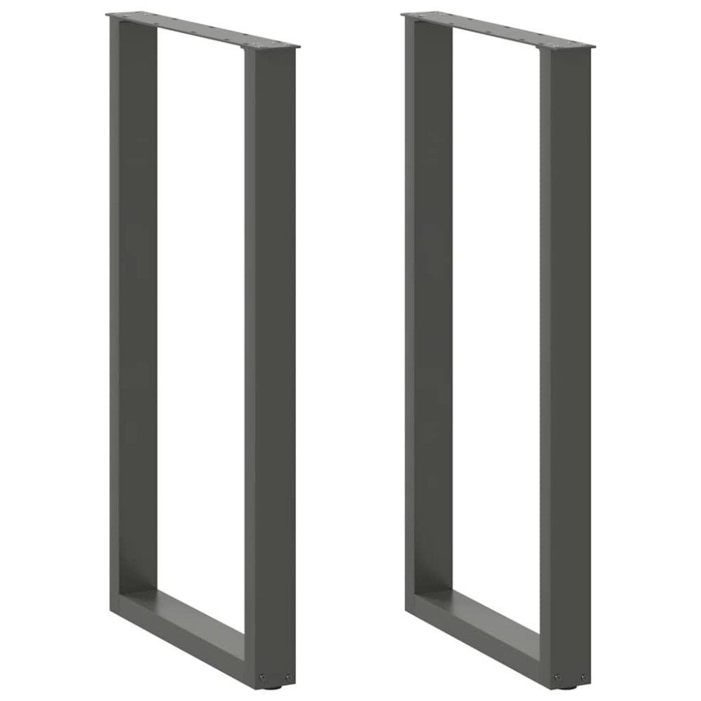 vidaXL Picioare de masă de bar în formă de U, 2 buc., antracit, 60x(110-111) cm, oțel