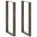 vidaXL Picioare de masă de bar în formă de U, 2 buc., oțel natural, 60 x (110-111) cm