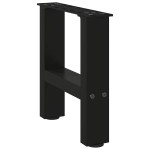 vidaXL Picioare pentru măsuță de cafea, negru, 2 buc., 30x(30-31) cm, oțel