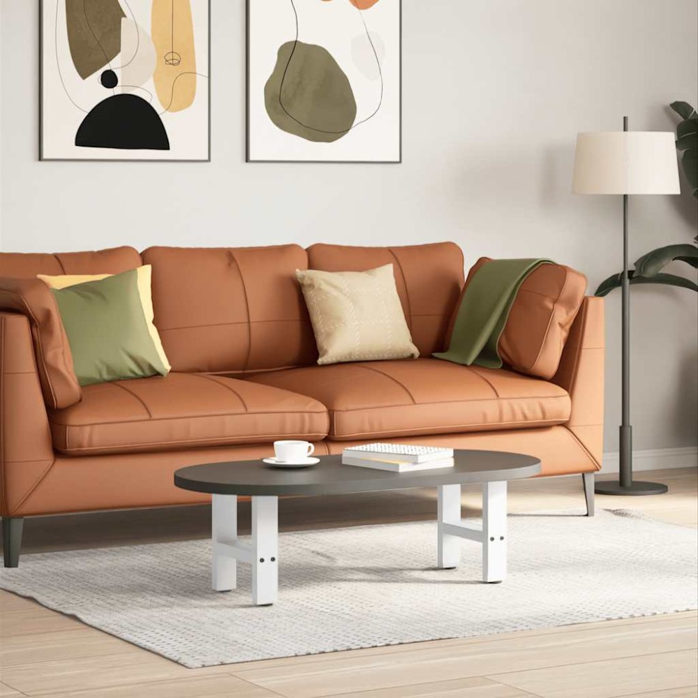 vidaXL Picioare pentru măsuță de cafea, albe, 2 buc., 30x(30-31) cm, oțel