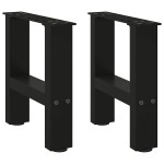 vidaXL Picioare pentru măsuță de cafea, negru, 2 buc., 40x(30-31) cm, oțel vidaXL Picioare pentru măsuță de cafea, negru, 2 buc., 40x(30-31) cm, oțel
