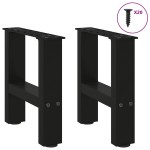 vidaXL Picioare pentru măsuță de cafea, negru, 2 buc., 40x(30-31) cm, oțel vidaXL Picioare pentru măsuță de cafea, negru, 2 buc., 40x(30-31) cm, oțel