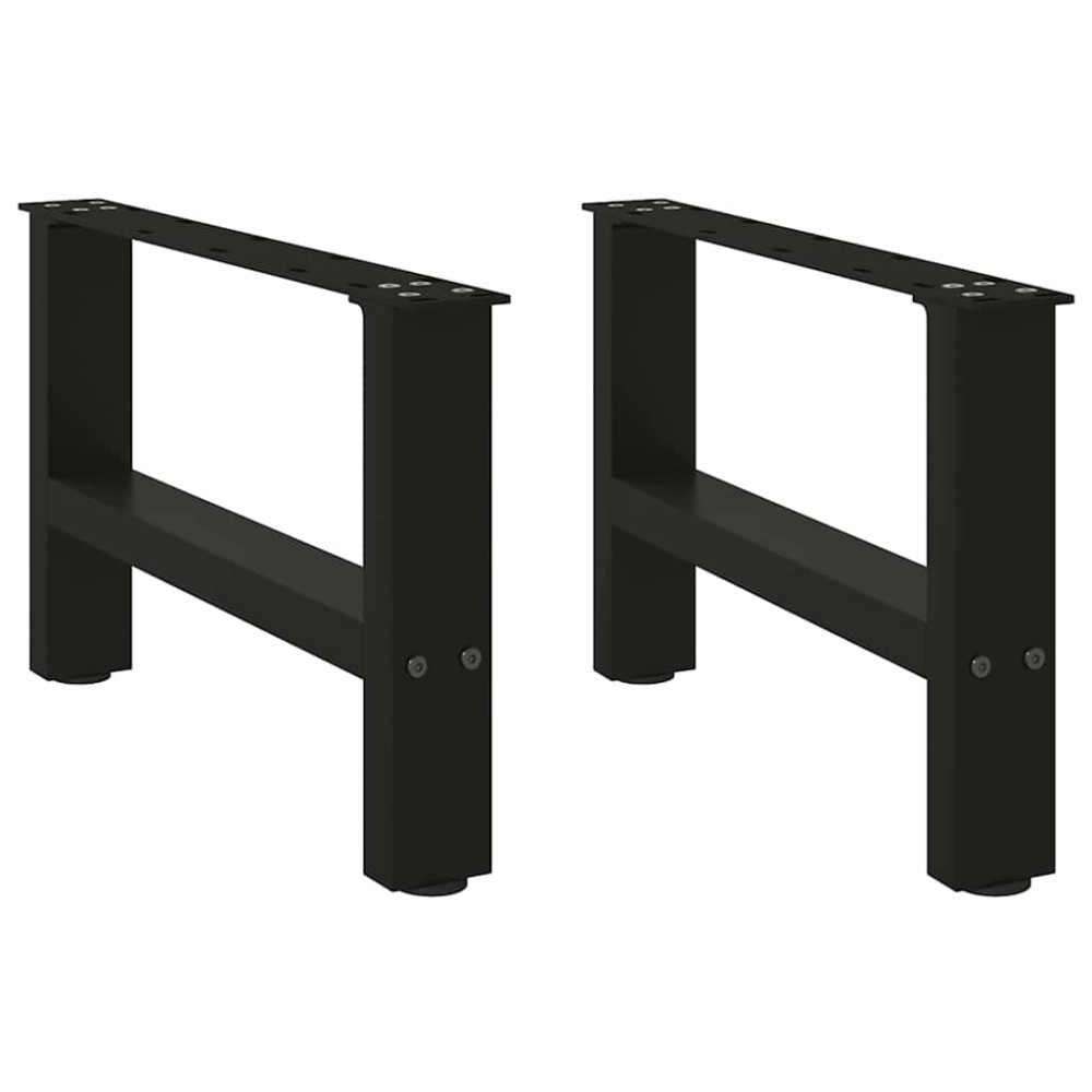 vidaXL Picioare pentru măsuță de cafea, negru, 2 buc., 50x(30-31) cm, oțel