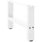 vidaXL Picioare pentru măsuță de cafea, albe, 2 buc., 50x(30-31) cm, oțel