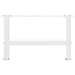 vidaXL Picioare pentru măsuță de cafea, albe, 2 buc., 50x(30-31) cm, oțel