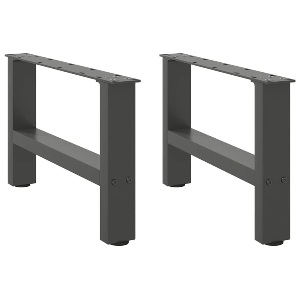 vidaXL Picioare pentru măsuță de cafea antracit, 2 buc., 50x(30-31) cm, oțel