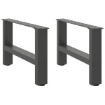 vidaXL Picioare pentru măsuță de cafea antracit, 2 buc., 50x(30-31) cm, oțel