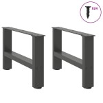 vidaXL Picioare pentru măsuță de cafea antracit, 2 buc., 50x(30-31) cm, oțel