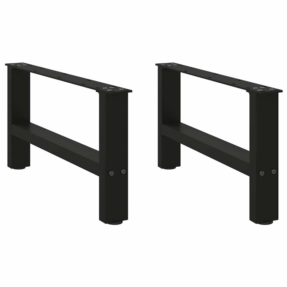 vidaXL Picioare pentru măsuță de cafea, negru, 2 buc., 60x(30-31) cm, oțel