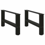 vidaXL Picioare pentru măsuță de cafea, negru, 2 buc., 60x(30-31) cm, oțel