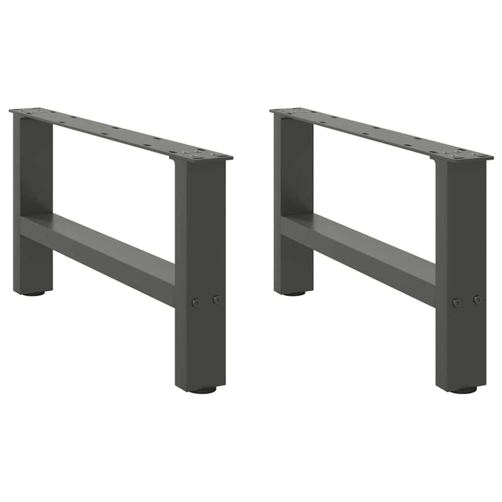 vidaXL Picioare pentru măsuță de cafea antracit, 2 buc., 60x(30-31) cm, oțel