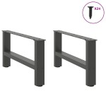 vidaXL Picioare pentru măsuță de cafea antracit, 2 buc., 60x(30-31) cm, oțel