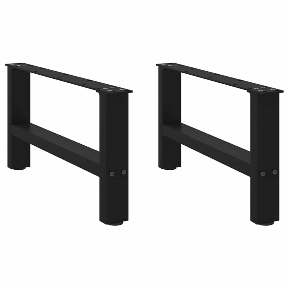 vidaXL Picioare pentru măsuță de cafea, negru, 2 buc., 70x(30-31) cm, oțel