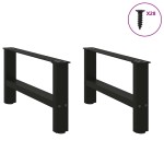 vidaXL Picioare pentru măsuță de cafea, negru, 2 buc., 70x(30-31) cm, oțel vidaXL Picioare pentru măsuță de cafea, negru, 2 buc., 70x(30-31) cm, oțel